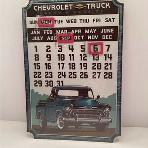 Open Road Brands Retro Truck Calendar Sign in Teal & Black NEW/ Sealed.  D05